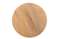 Casa Padrino Luxus Massivholz Beistelltisch Naturfarben Ø 49 x H. 64 cm - Skulpturaler Beistelltisch aus handgeschnitztem Dimb-Holz mit Kettenglied-Motiv - Luxus Möbel