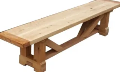 Casa Padrino Luxus Massivholz Sitzbank Imperial 230 cm - Eiche Massiv geölt - Schwere Ausführung