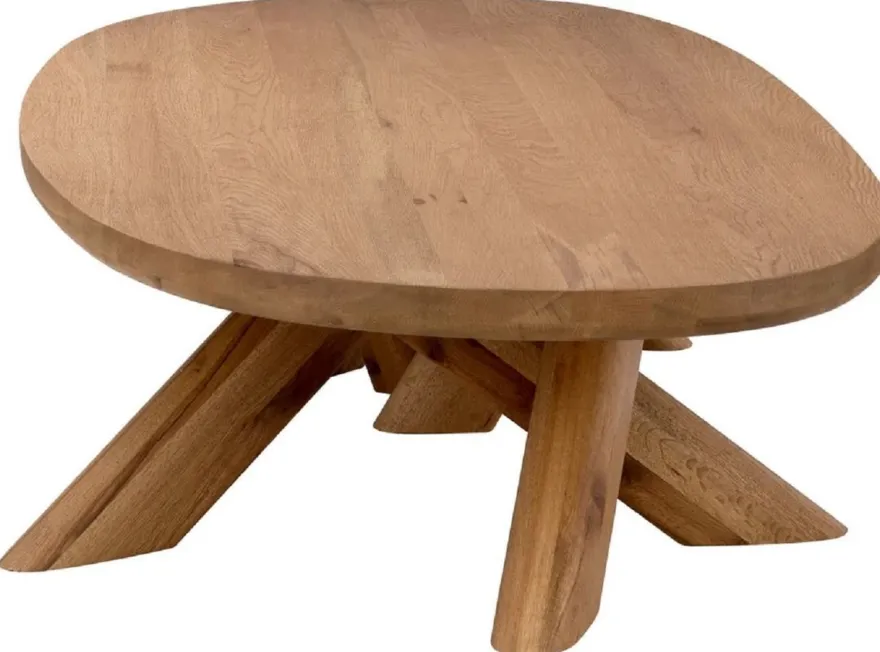 Casa Padrino Luxus Massivholz Couchtisch Braun 170 x 85 x H. 35 cm - Ovaler Eichenholz Wohnzimmertisch - Wohnzimmer Möbel - Luxus Möbel - Luxus Qualität