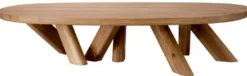 Casa Padrino Luxus Massivholz Couchtisch Braun 170 x 85 x H. 35 cm - Ovaler Eichenholz Wohnzimmertisch - Wohnzimmer Möbel - Luxus Möbel - Luxus Qualität