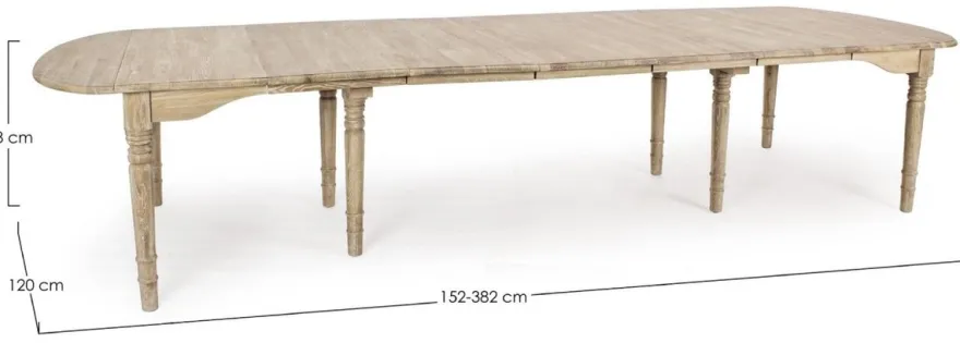 Casa Padrino Luxus Massivholz Esstisch Naturfarben 152-382 x 120 x H. 78 cm - Ausziehbarer Massivholz Küchentisch - Esszimmer Möbel - Küchen Möbel - Massivholz Möbel - Luxus Möbel