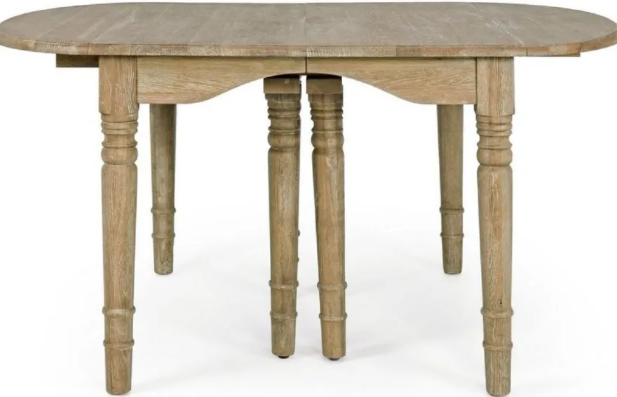 Casa Padrino Luxus Massivholz Esstisch Naturfarben 152-382 x 120 x H. 78 cm - Ausziehbarer Massivholz Küchentisch - Esszimmer Möbel - Küchen Möbel - Massivholz Möbel - Luxus Möbel