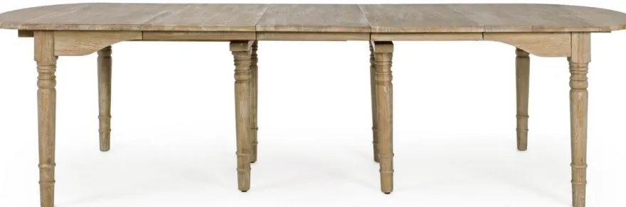 Casa Padrino Luxus Massivholz Esstisch Naturfarben 152-382 x 120 x H. 78 cm - Ausziehbarer Massivholz Küchentisch - Esszimmer Möbel - Küchen Möbel - Massivholz Möbel - Luxus Möbel