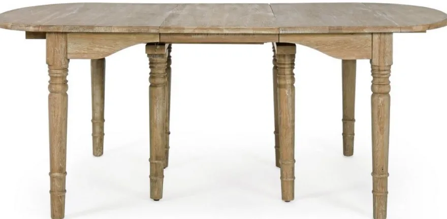 Casa Padrino Luxus Massivholz Esstisch Naturfarben 152-382 x 120 x H. 78 cm - Ausziehbarer Massivholz Küchentisch - Esszimmer Möbel - Küchen Möbel - Massivholz Möbel - Luxus Möbel