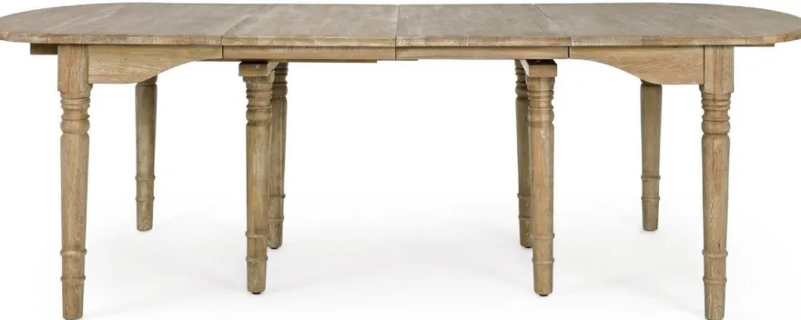 Casa Padrino Luxus Massivholz Esstisch Naturfarben 152-382 x 120 x H. 78 cm - Ausziehbarer Massivholz Küchentisch - Esszimmer Möbel - Küchen Möbel - Massivholz Möbel - Luxus Möbel