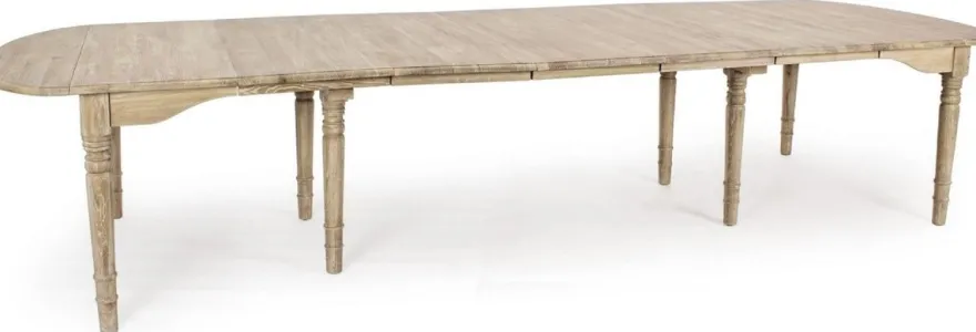 Casa Padrino Luxus Massivholz Esstisch Naturfarben 152-382 x 120 x H. 78 cm - Ausziehbarer Massivholz Küchentisch - Esszimmer Möbel - Küchen Möbel - Massivholz Möbel - Luxus Möbel