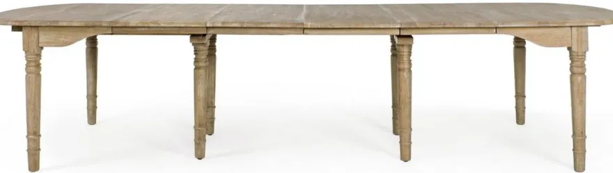 Casa Padrino Luxus Massivholz Esstisch Naturfarben 152-382 x 120 x H. 78 cm - Ausziehbarer Massivholz Küchentisch - Esszimmer Möbel - Küchen Möbel - Massivholz Möbel - Luxus Möbel