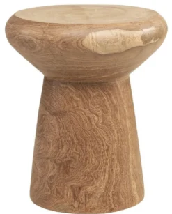 Casa Padrino Luxus Massivholz Beistelltisch / Hocker Naturfarben Ø 40 x H. 48 cm - Luxus Möbel