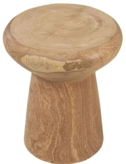 Casa Padrino Luxus Massivholz Beistelltisch / Hocker Naturfarben Ø 40 x H. 48 cm - Luxus Möbel