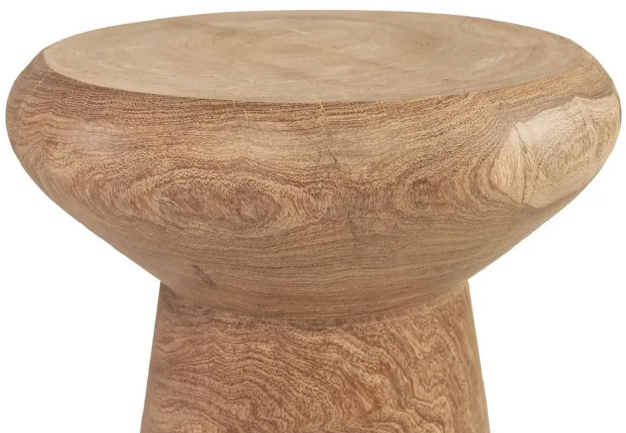 Casa Padrino Luxus Massivholz Beistelltisch / Hocker Naturfarben Ø 40 x H. 48 cm - Luxus Möbel
