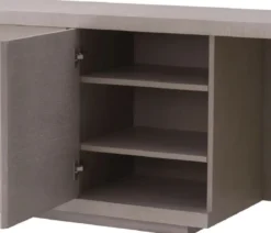 Casa Padrino Luxus Massivholz Schreibtisch Grau 220 x 55 x H. 75,5 cm - Bürotisch - Computertisch - Büro Möbel - Luxus Möbel - Luxus Einrichtung - Luxus Qualität