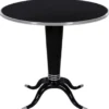 Casa Padrino Luxus Massivholz Beistelltisch Schwarz / Silber Ø 80 x H. 70 cm - Runder Mahagoni Tisch - Moderne Möbel - Luxus Kollektion
