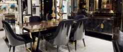 Casa Padrino Luxus Möbel Set Dunkelbraun / Schwarz / Gold - 1 Luxus Sideboard mit 6 Türen & 2 Luxus Wandspiegel - Luxus Möbel - Luxus Einrichtung