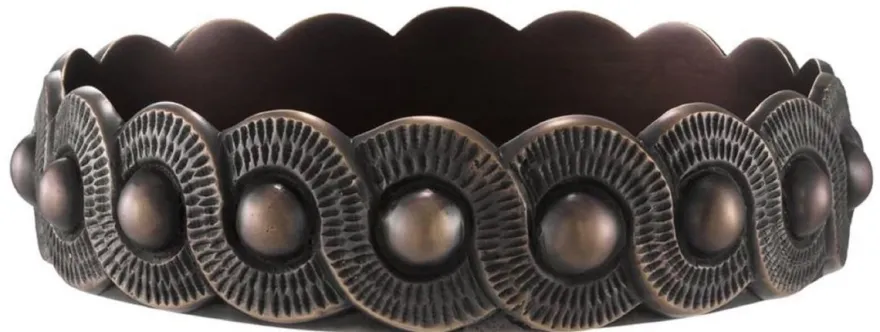 Casa Padrino Luxus Messing Aschenbecher Bronze Ø 20,5 x H. 4,5 cm - Luxus Kollektion