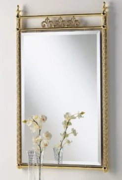 Casa Padrino Luxus Messing Spiegel 64 x H. 106 cm - Rechteckiger Messing Wandspiegel - Garderoben Spiegel - Luxus Möbel - Hotel Möbel - Luxus Qualität - Made in Italy