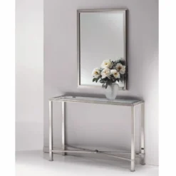 Casa Padrino Luxus Messing Spiegel Silber H. 100 cm - Made in Italy