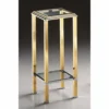 Casa Padrino Luxus Messing Säule Gold / Silber H. 84 cm - Made in Italy