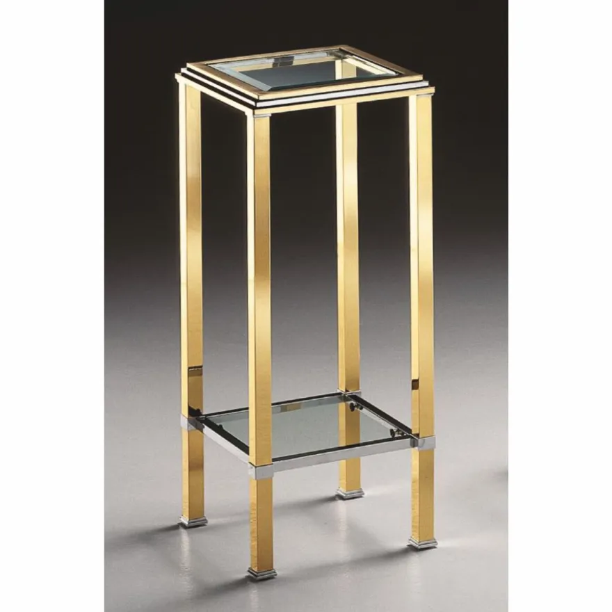Casa Padrino Luxus Messing Säule Gold / Silber H. 84 cm - Made in Italy