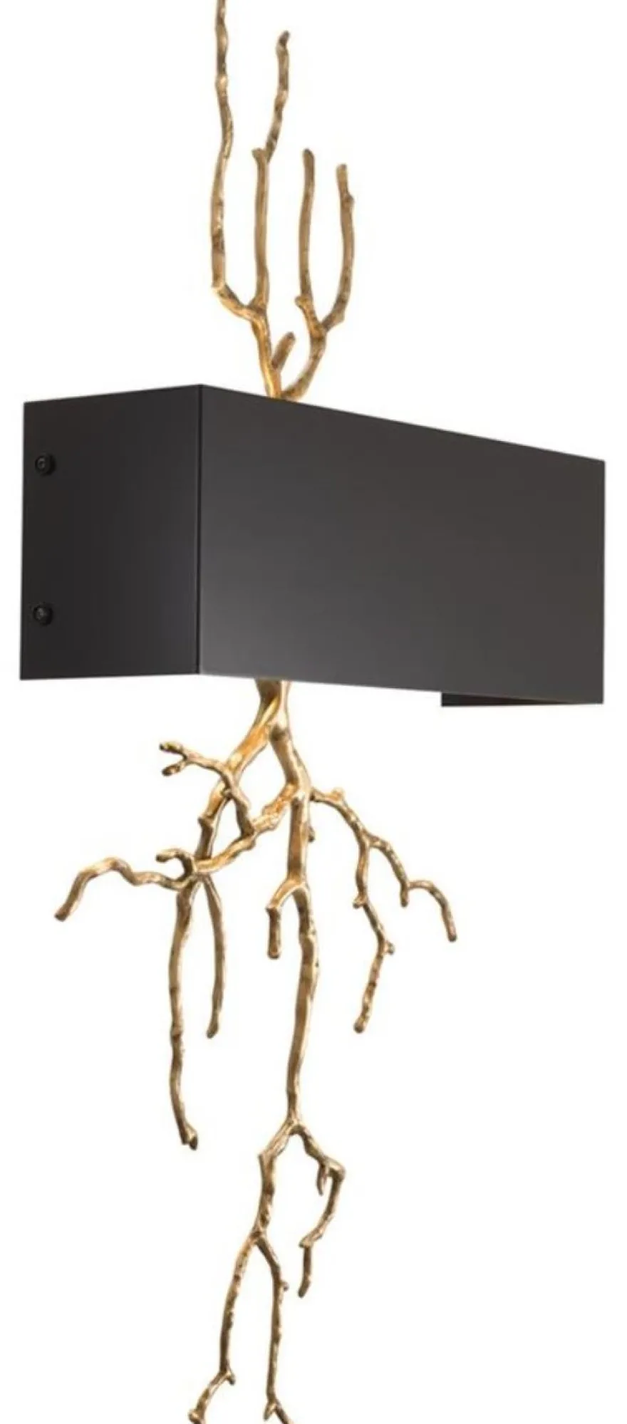 Casa Padrino Luxus Messing Wandleuchte mit Metall Lampenschirm Antik Messing / Schwarz 40,5 x 12,5 x H. 84 cm - Luxus Möbel