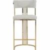 Casa Padrino Luxus Metall Barstuhl Gold / Grau H. 112 cm - Luxus Bar Möbel