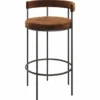 Casa Padrino Luxus Metall Barstuhl Dunkelbraun / Schwarz H. 93 cm - Bar Möbel