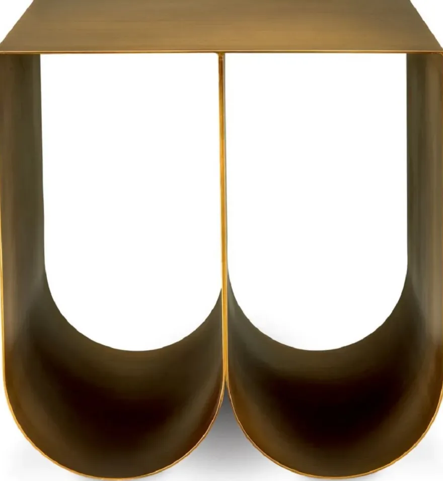 Casa Padrino Luxus Metall Beistelltisch Messing 50 cm