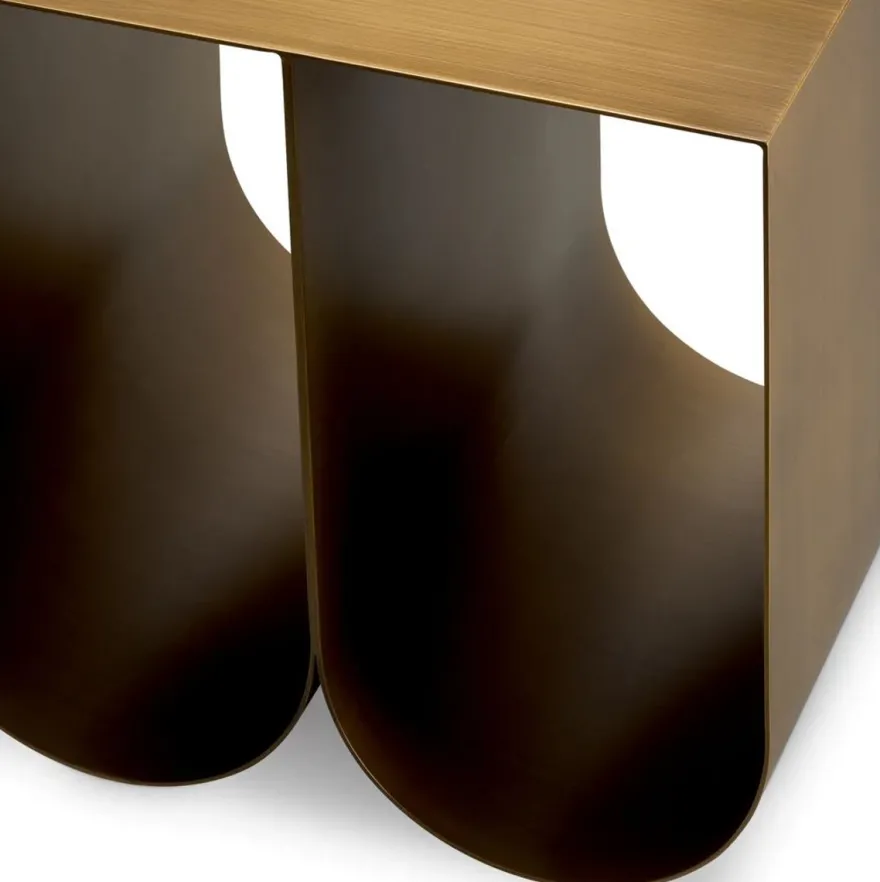 Casa Padrino Luxus Metall Beistelltisch Messing 50 cm