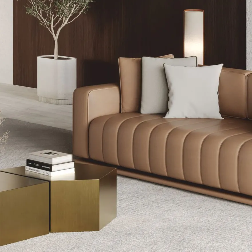 Casa Padrino Luxus Metall Couchtisch Set Messing - Hotel & Wohnzimmer Möbel