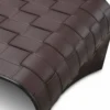 Casa Padrino Luxus Metall Couchtisch mit Kunstleder Dunkelbraun 120,5 cm - Wohnzimmer Möbel - Hotel Möbel - Luxus Möbel