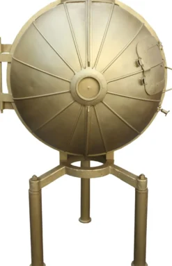Casa Padrino Luxus Metall Getränke Bar Gold - Rundes Weinregal - Ø 98 x 162 cm