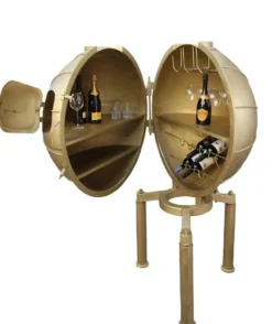 Casa Padrino Luxus Metall Getränke Bar Gold - Rundes Weinregal - Ø 98 x 162 cm