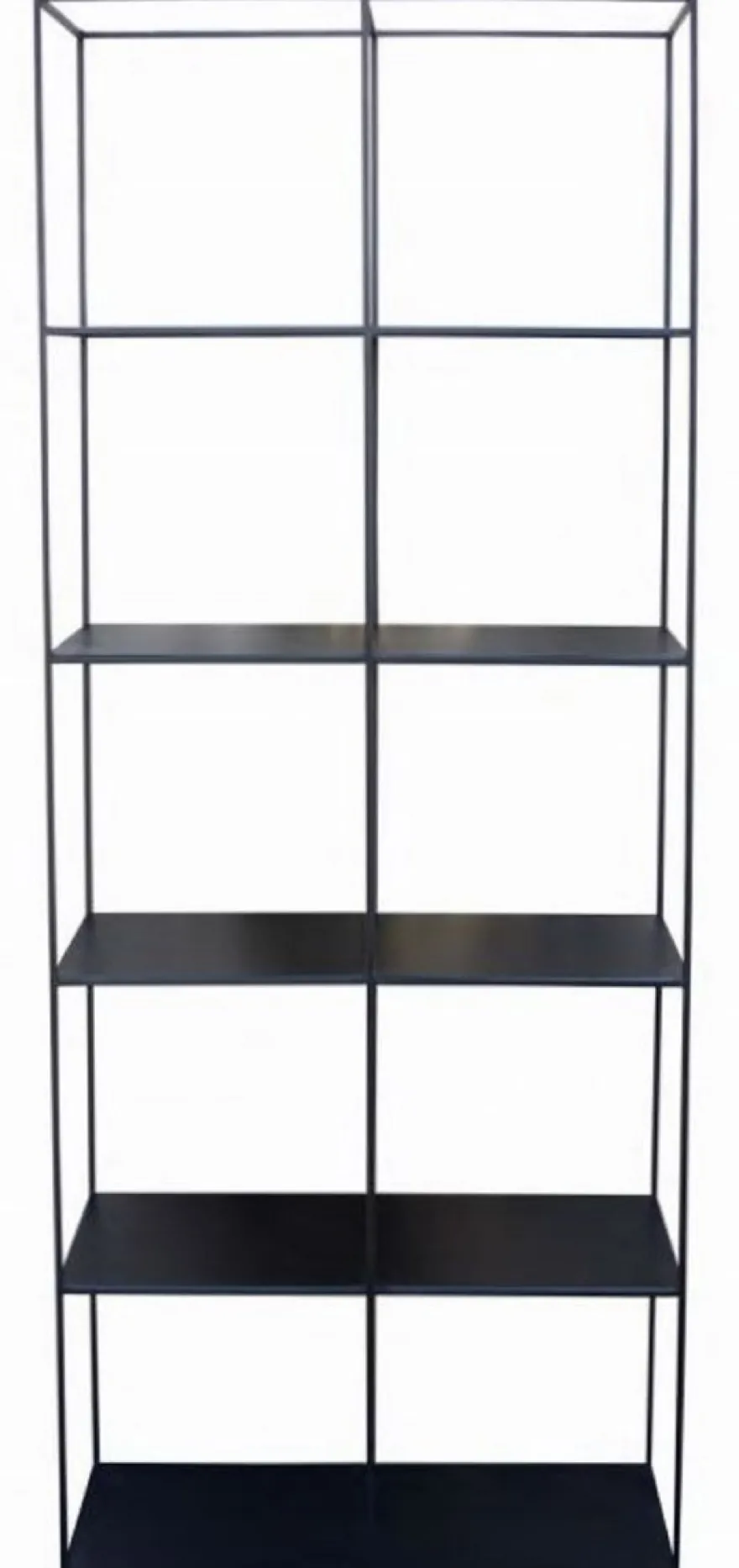 Casa Padrino Luxus Metall Regalschrank Schwarz 80 x 40 x H. 200 cm - Wohnzimmerschrank - Bücherschrank - Luxus Möbel