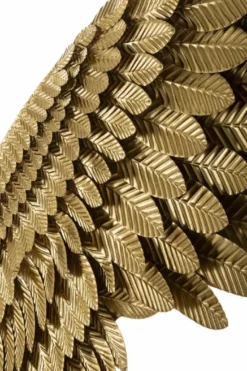 Casa Padrino Luxus Metall Wanddeko Flügel Set Gold 146 cm - Deko Accessoires