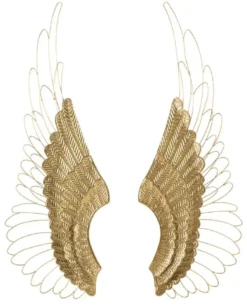 Casa Padrino Luxus Metall Wanddeko Flügel Set Gold 105,5 cm - Deko Accessoires