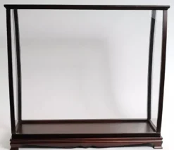 Casa Padrino Luxus Modellschiff Vitrine Dunkelbraun 101,6 x 34,9 x H. 99,7 cm - Modellbau Vitrine - Modellbau Deko Accessoires