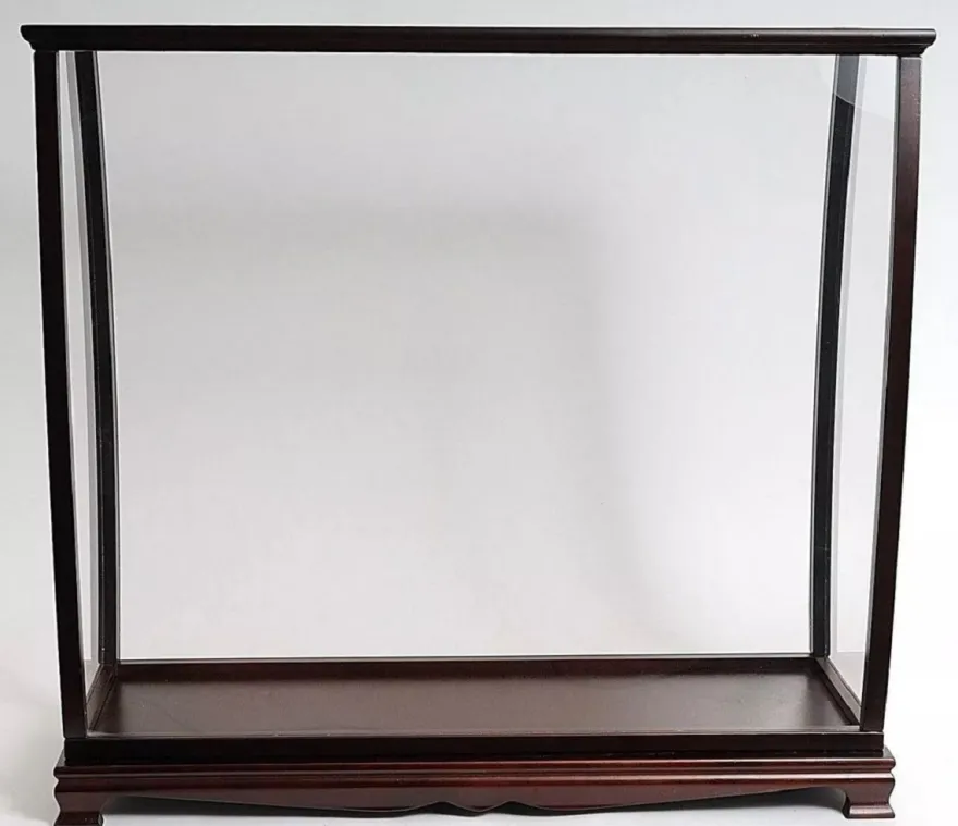 Casa Padrino Luxus Modellschiff Vitrine Dunkelbraun 101,6 x 34,9 x H. 99,7 cm - Modellbau Vitrine - Modellbau Deko Accessoires