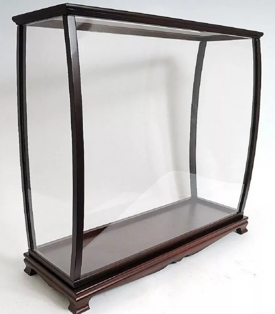 Casa Padrino Luxus Modellschiff Vitrine Dunkelbraun 101,6 x 34,9 x H. 99,7 cm - Modellbau Vitrine - Modellbau Deko Accessoires