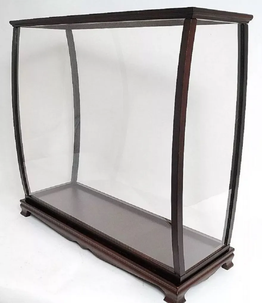 Casa Padrino Luxus Modellschiff Vitrine Dunkelbraun 101,6 x 34,9 x H. 99,7 cm - Modellbau Vitrine - Modellbau Deko Accessoires