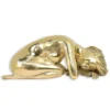 Casa Padrino Luxus Moderne Bronzefigur Liegender Akt Gold 20 x 40 x H. 16 cm - Bronze Skulptur poliert - Akt Deko Figur - Moderne Wohnzimmer Deko