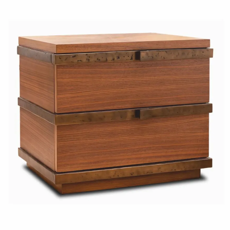Casa Padrino Luxus Nachtkommoden Set Braun / Bronze - Hotel & Schlafzimmer Möbel