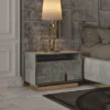 Casa Padrino Luxus Nachttisch Grau / Gold - Luxus Hotel & Schlafzimmer Möbel