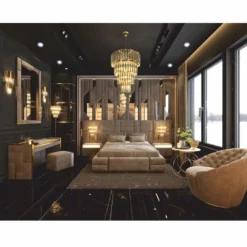 Casa Padrino Luxus Nachttisch Grau / Gold - Luxus Hotel & Schlafzimmer Möbel