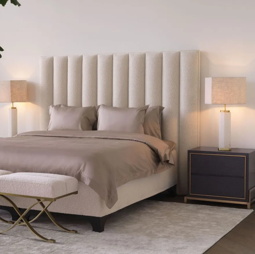 Casa Padrino Luxus Nachttisch Anthrazitgrau / Messingfarben 75 x 52 x H. 62 cm - Schlafzimmer Beistelltisch mit 2 Schubladen - Luxus Schlafzimmer Möbel