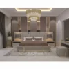Casa Padrino Luxus Nachttisch Grau / Gold 65 cm - Luxus Hotel & Schlafzimmer Möbel