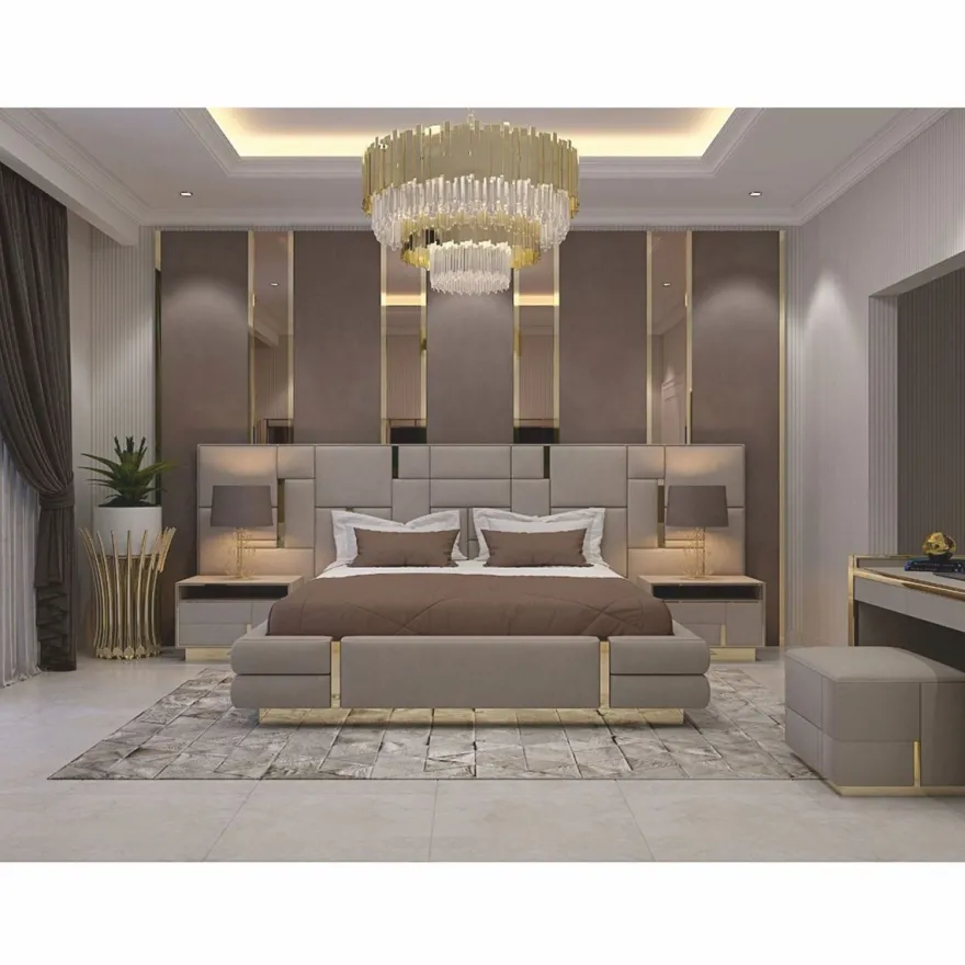 Casa Padrino Luxus Nachttisch Grau / Gold 65 cm - Luxus Hotel & Schlafzimmer Möbel