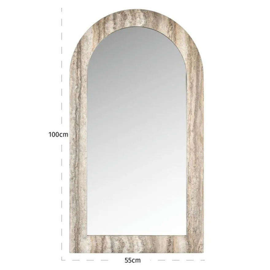 Casa Padrino Luxus Naturstein Spiegel Grau H. 100 cm - Luxus Naturstein Möbel