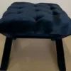 Casa Padrino Luxus Neo Classic Hocker Schwarz / Silber 56 x 54 x H. 46 cm - Wohnzimmer Sitzhocker - Vintage Stil Kreuzhocker - Wohnzimmer Möbel - Luxus Möbel
