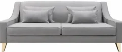 Casa Padrino Luxus Neoklassik Sofa Grau / Gold 202 x 94 x H. 85 cm - Wohnzimmer Sofa - Hotel Sofa - Wohnzimmer Möbel - Hotel Möbel - Luxus Möbel - Neoklassik Möbel