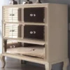 Casa Padrino Luxus Neoklassik Kommode mit 3 verspiegelten Schubladen Cremefarben 100 x 50 x H. 103 cm - Luxus Qualität