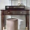 Casa Padrino Luxus Neoklassik Schminktisch mit 5 Schubladen Braun / Gold 100 x 50 x H. 81 cm - Art Deco Möbel